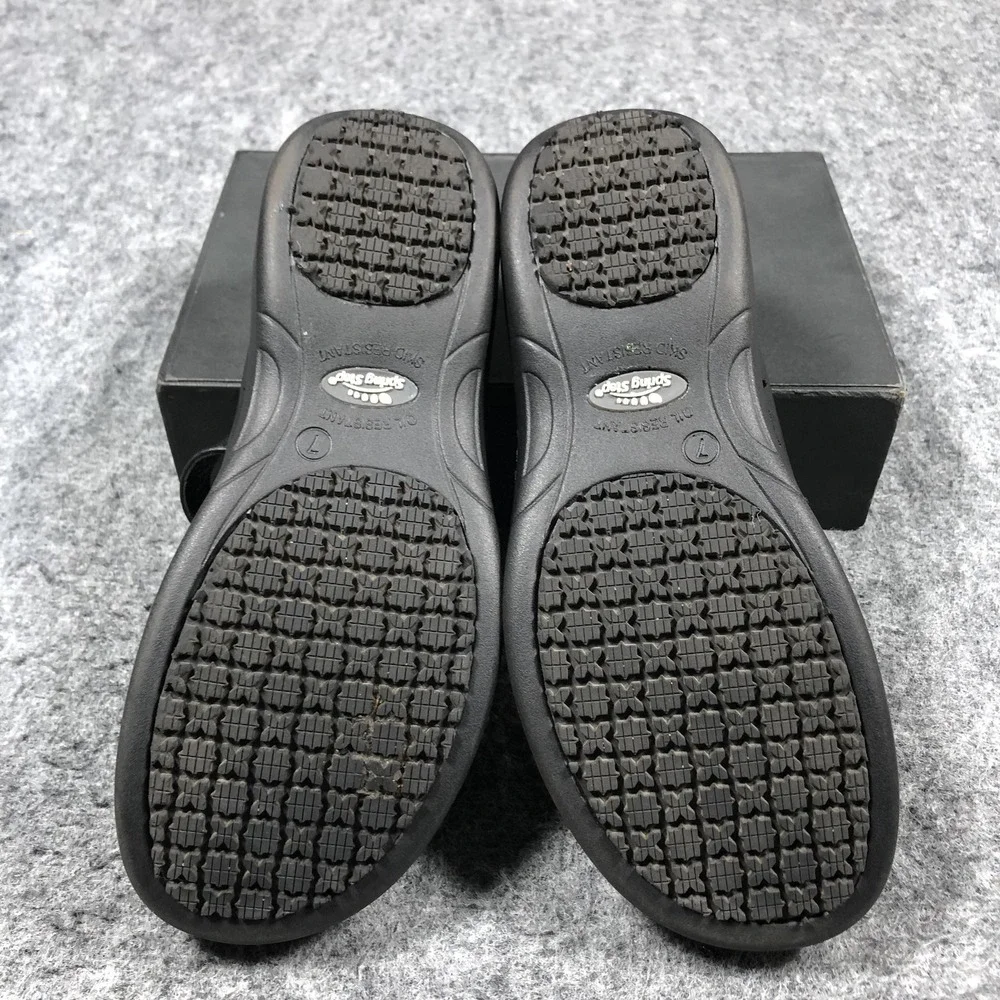 Spring Step Mary Jane Shoes Womens 7 Black Leather Slip Resistant Comfort Flats